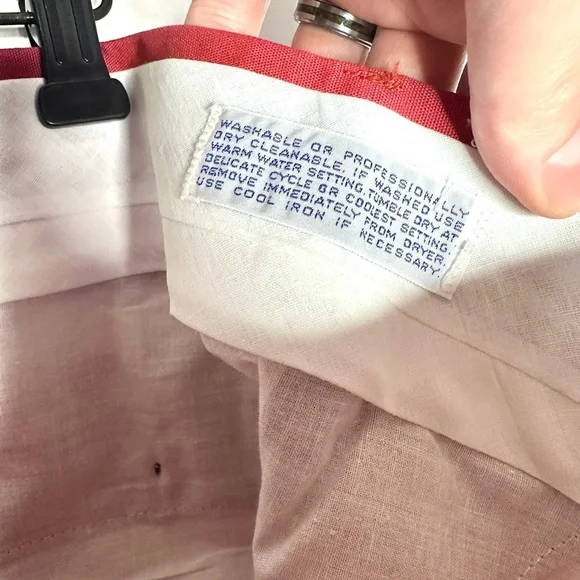 NEW Vintage Halrin Pants Un-hemmed - Solid Pink Retro Cotton Blend Slacks - Picture 12 of 12